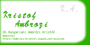 kristof ambrozi business card