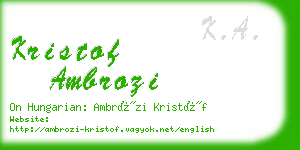 kristof ambrozi business card